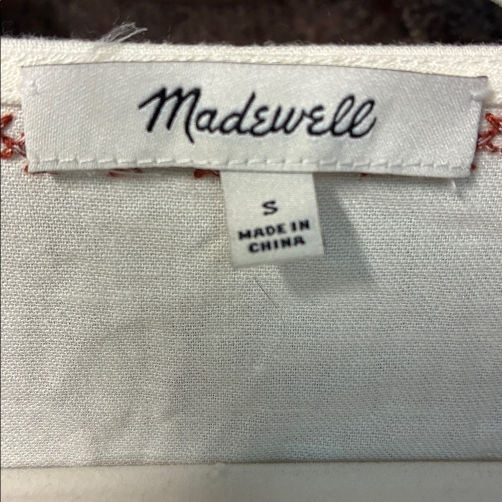 Madewell Embroidered-Sleeve Popover Midi Dress View 5